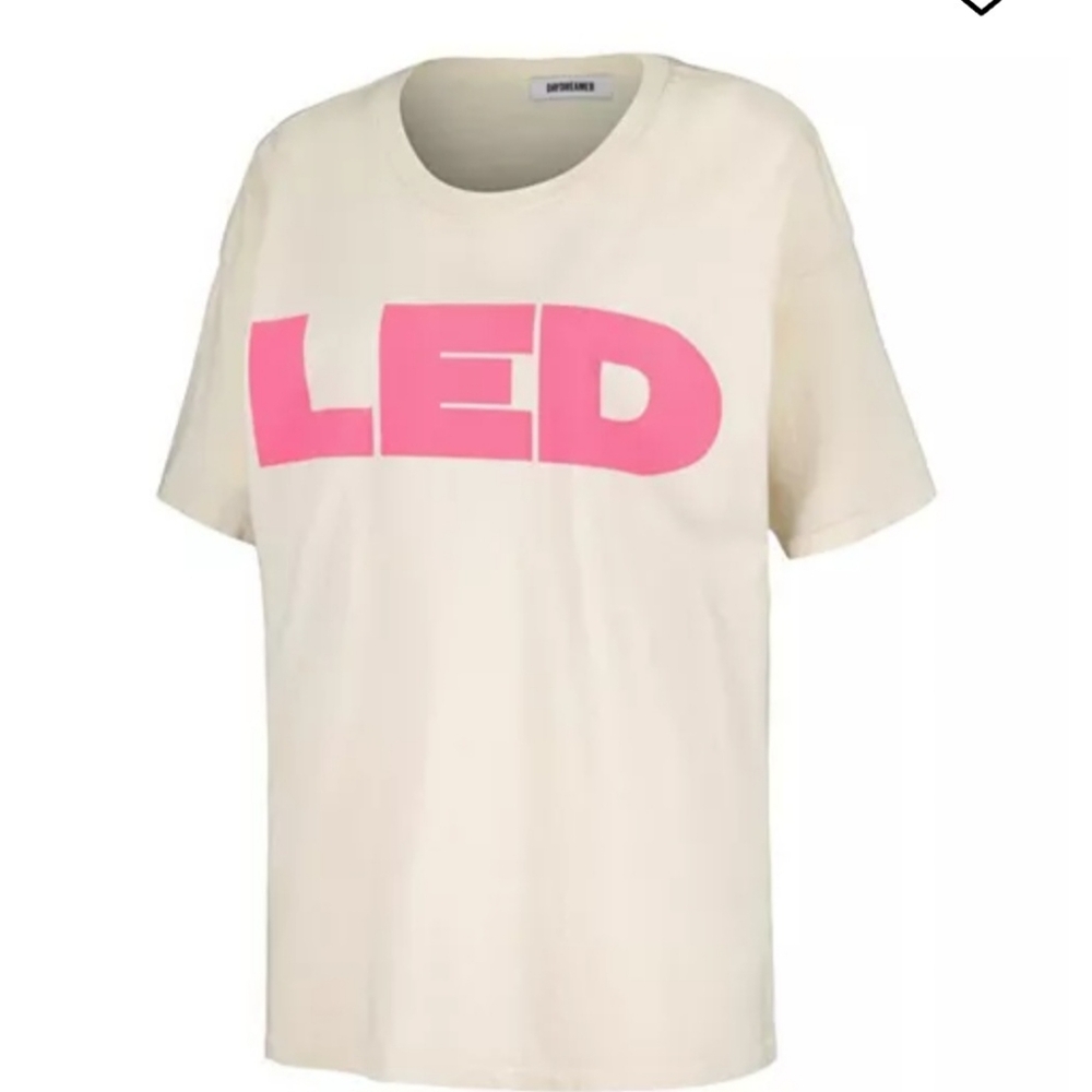 DaydreamerWomen's White Led Zeppelin Block Letters Merch T-shirt - Picture 3 of 9